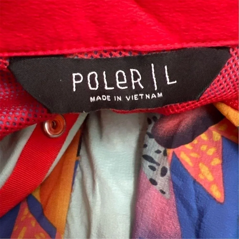 Poler‎ Womens L Colorblock 90s Style Vented Windbreaker Jacket Retro Streetwear